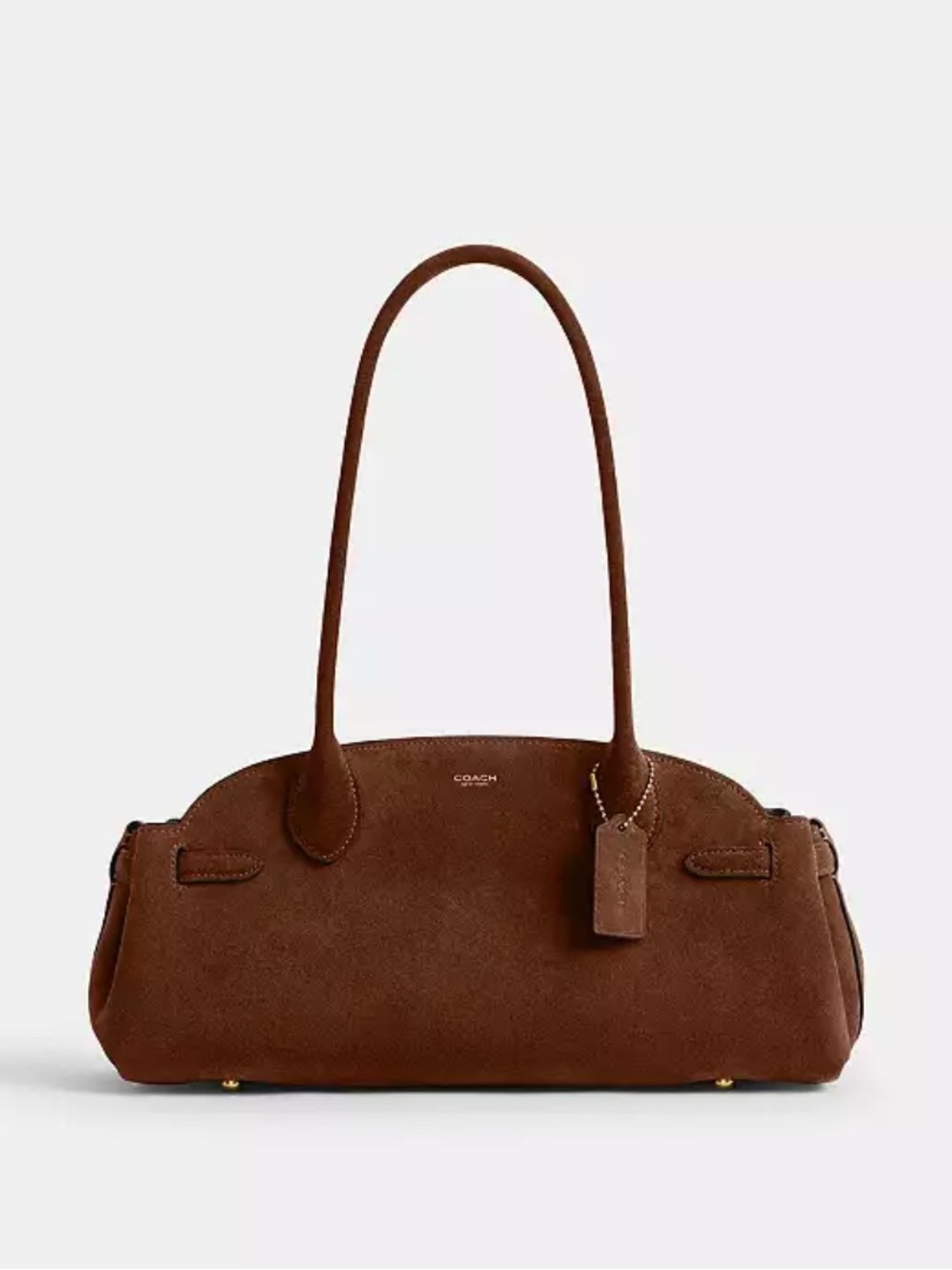 NWTšCoach Empire Suede Carryall Shoulder Bag 34 Warm Brown CBN41 Fall Vintage - Picture 10 of 11